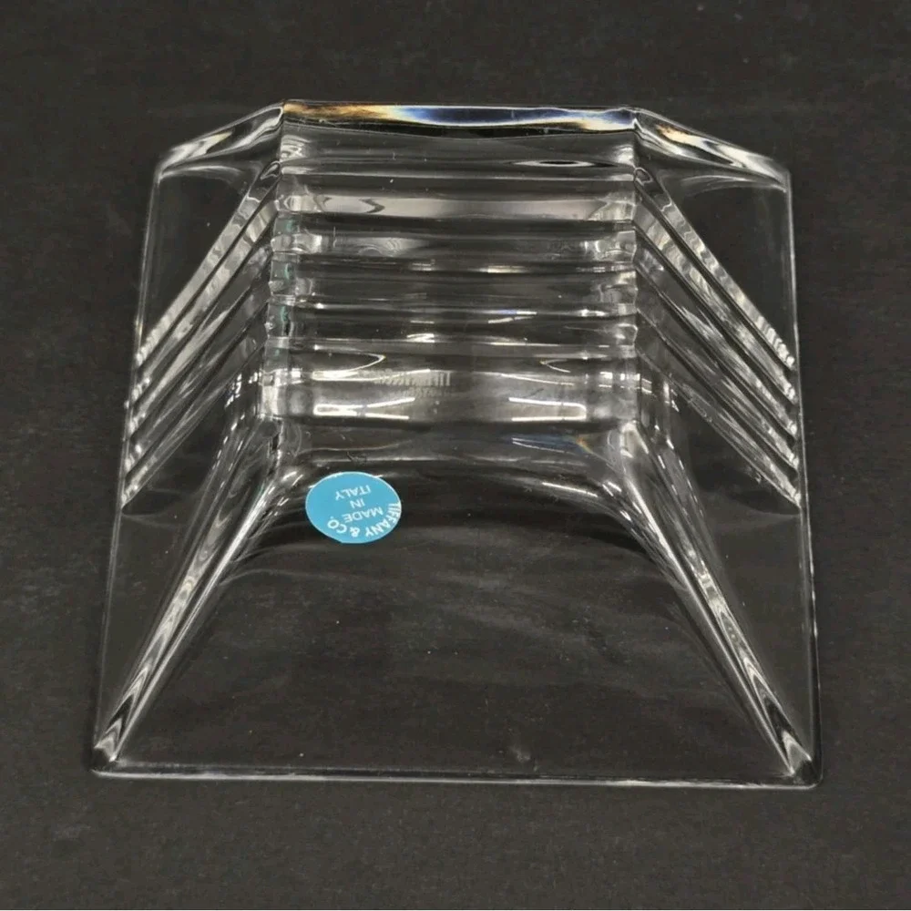 Tiffany & Co. small square crystal bowl / candy dish
